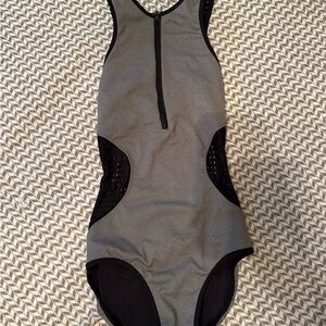 Five Dancewear leotard - gray and black - size small adult